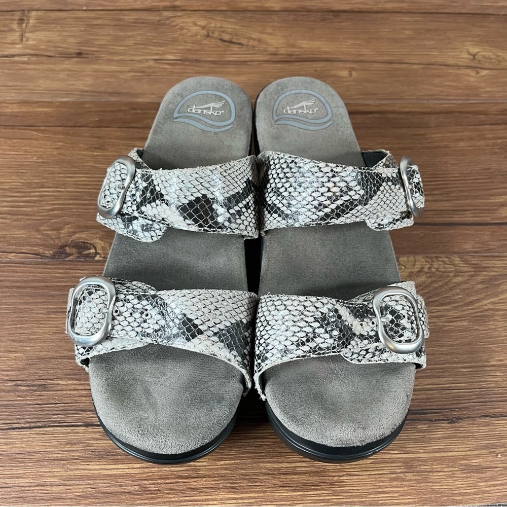 Dansko Sophie Snakeskin Leather Sandals Clogs Women’s Size 8 (38) Shoes - Picture 7 of 10